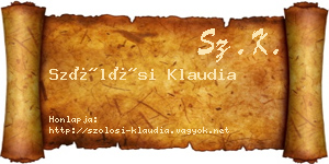Szőlősi Klaudia névjegykártya